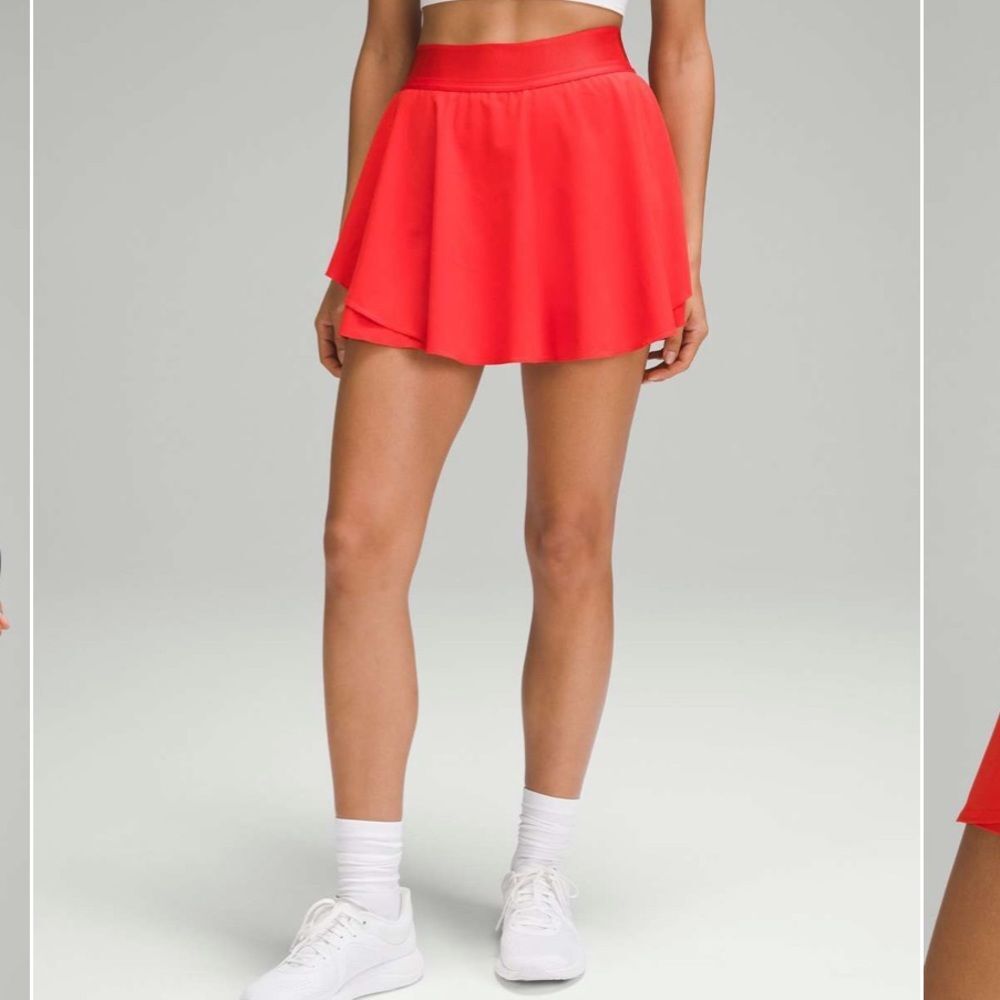 lululemon athletica Court Rival HR Skort Long Red Athletic Skort 4